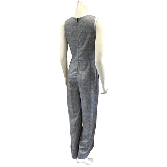 June & Hudson Glen Plaid Houndstooth Wide Leg Jumpsuit - Picture 14 of 16